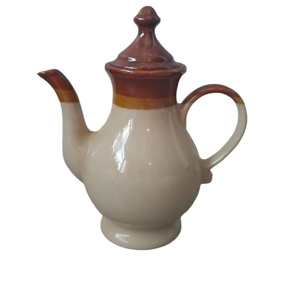Vintage 3 Tone Brown Glazed  Teapot, Wheat Harvest - Picture 2 of 8